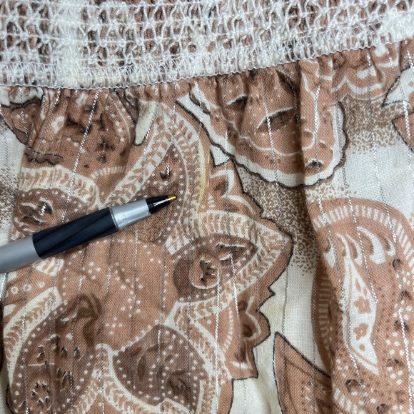 No boundaries brown and white paisley dress midi smocked vintage size medium - Picture 4 of 5